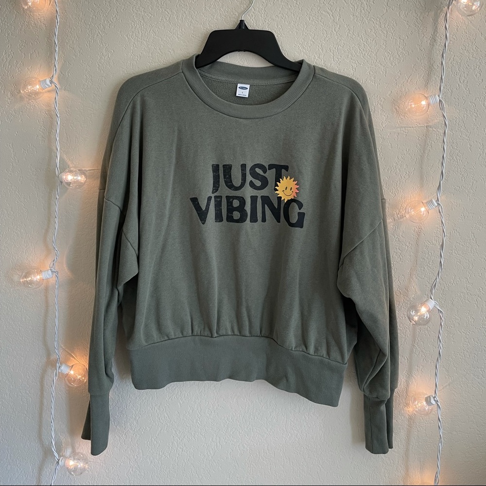 Just Vibing Cropped Sweatshirt